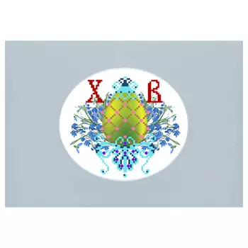 7015/П Набор для вышивания в смешанной технике 'Матренин Посад' 'Яйцо пасхальное — Подснежники', 20,5*30 см