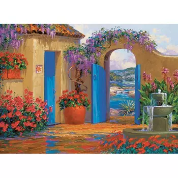 7032/Л Набор для вышивания бисер, ленты Матренин посад 'Ворота в сказку' 37*49см