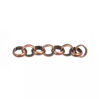 7038 Цепь, 10см, размер звена 24х24мм (медь)