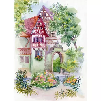 7039/Л Набор для вышивания бисер, ленты Матренин посад 'Райский сад' 37*49см