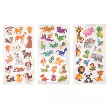 70809 Набор объемных наклеек Animals, 100*190 мм
