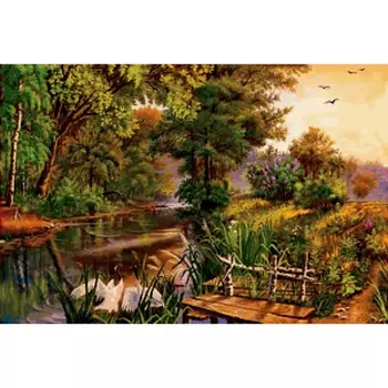 719 Набор для вышивания Hobby&amp;Pro 'На реке', 54*35 см