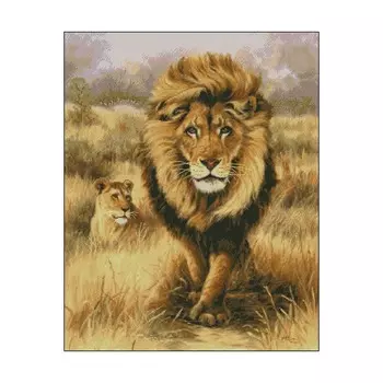 720 Набор для вышивания Hobby&amp;Pro 'Хозяин саванны', 38*48 см
