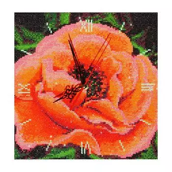 7303011P Алмазные часы Колор Кит 'Нежный мак' 30*30см