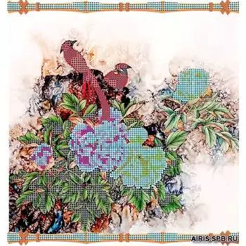 73103 Канва с рисунком Gluriya 'Красные птицы' 26*27 см