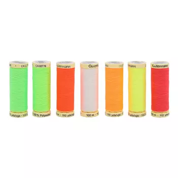 731148 Набор швейных нитей 'Sew-all' 100м Неон/7 катушек, Гутерманн (1)