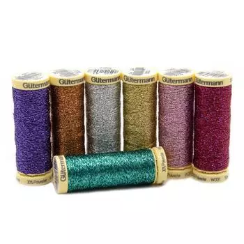 731161 Набор швейных нитей с металлическим эффектом 50м/7 катушек, Гутерманн (1)