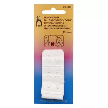73403 Удлинитель бюстгальтера 3*2, 32мм, белый PONY