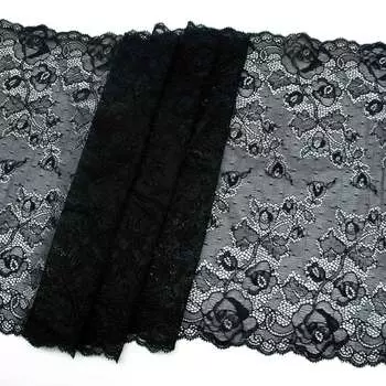 734 Кружево эластичное 30см*10м, черный
