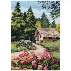 739 Канва с рисунком 'Матренин посад' 'Утро на даче', 28*37 см