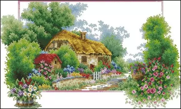 7527 Мозаика Cristal 'Домик в лесу', 65*40 см