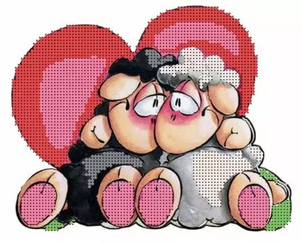 76015 Канва с рисунком Gluriya 'Влюбленные овечки' 20*16 см