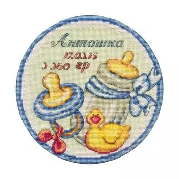 760 Набор для вышивания 'Овен' 'Метрика 'Наш малыш'', 20*20 см