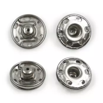 76117 Кнопки одежные 18 мм, никель, серебристые, 2 шт PONY