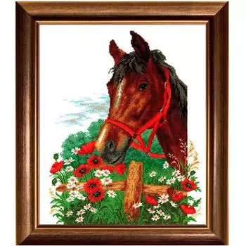 761 Набор для вышивания РС-Студия 'Лошадь в маках' 33*43 см