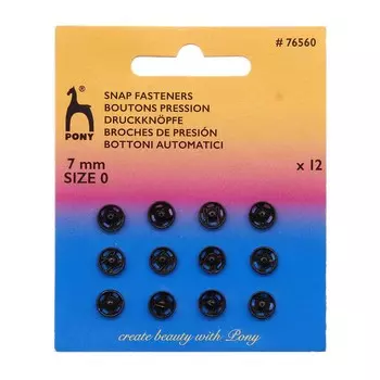 76560 Кнопки одежные 7мм черный PONY