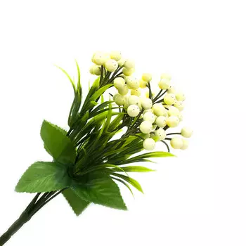 77475 ИЦ Букет Ягоды 38см 7 веток d1,3 КАМЬЕР белый