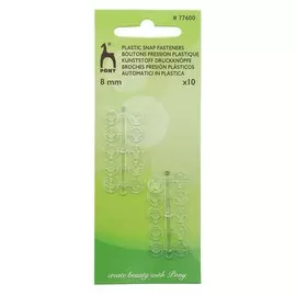 77600 Кнопки одежные пластик прозрачный 8мм 10шт PONY