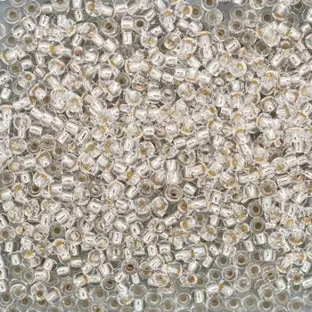 (78102) 331-19001-10/0 Бисер прозрачный с серебр.центром 10/0, круг.отв., 20гр Preciosa