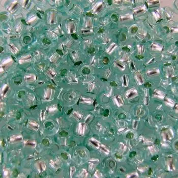 (78164) Бисер прозрачный с серебр.центром 10/0, круг.отв., 50г, Preciosa