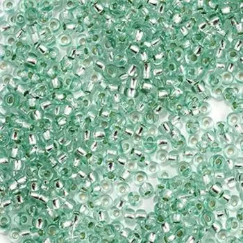 (78264) Бисер прозрачный с серебр.центром 10/0, круг.отв., 50г, Preciosa