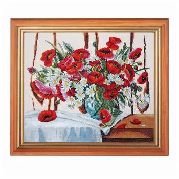 788 Набор для вышивания Hobby&amp;Pro 'Ромашки с маками', 43*37 см