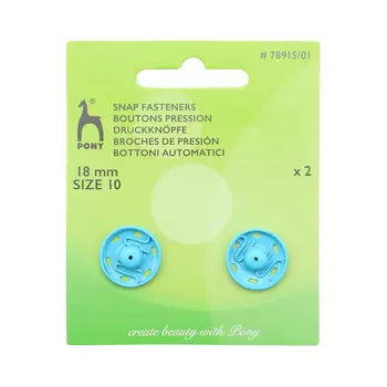 78915/01 Кнопки одежные 18 мм, латунь, синие, 2 шт PONY