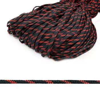 7С859 Шнур обувной 9мм*200м (Мн) (черный с красным)