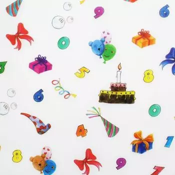 80101 Транспарентная бумага 'День рождения', 115 г/м², 50,5*70 см, Folia