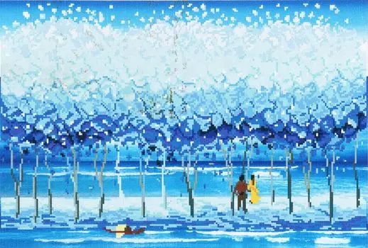 8109 Картина со стразами 'Голубая дымка', 84*61см