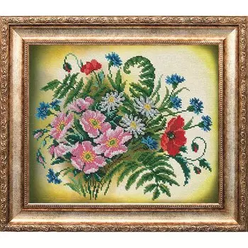 815 Набор для вышивания бисером 31,2*26см (Утренний букет, арт.КН-800)