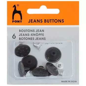 81804 Пуговицы для джинсов 16 мм, 6 шт PONY
