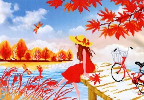 8196 Картина со стразами 'Осеннее настроение', 87*65см