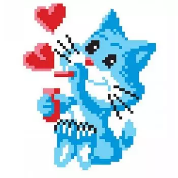 828 Набор для вышивания РС-Студия 'Влюбленный котик' 10*13 см