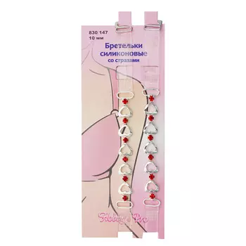 830147 Бретельки силиконовые со стразами, 10 мм, упак./2 шт., Hobby &amp; Pro