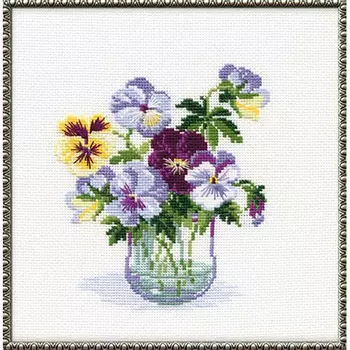 835 Набор для вышивания Riolis 'Анютины глазки', 20*20 см