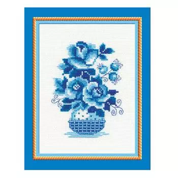 840 Набор для вышивания Riolis 'Гжель. Шиповник', 18*24 см