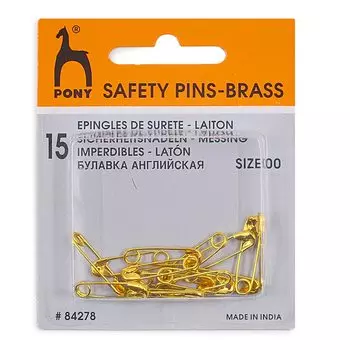 84278 Булавки английские 22 мм, латунь, 15 шт PONY