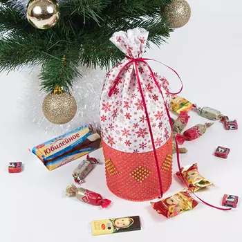 8432 Набор для шитья и вышивания Матренин посад Мешочек 'Сладкий гостинец' 13x33см