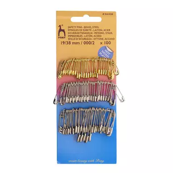 84438 Булавки английские 19-38мм, латунь, 100шт PONY