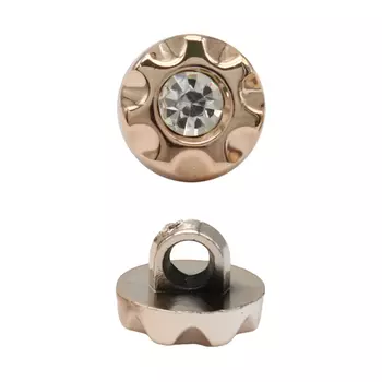 847 Пуговица на ножке со стразом 10мм (золото)