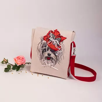 8532 Набор для шитья и вышивания текстильная сумка-планшет Матренин посад 'Малышка Йорк' 26*18см