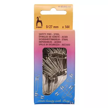 85402/07 Булавки английские 27мм, сталь, 144шт PONY
