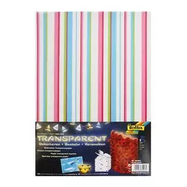 85403 Транспарентная бумага 'Пастельные полосы', 115 г/м², 23*33 см, 5 листов, Folia