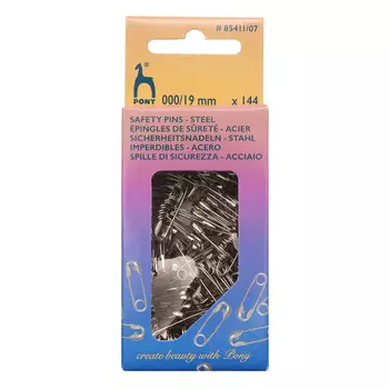 85411/07 Булавки английские 19мм, сталь, 144шт PONY