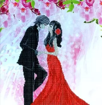 8621 Картина со стразами 'Романтика', 62*65см