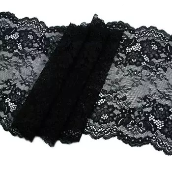 86 Кружево эластичное 19,5см*10м, черный