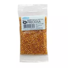 (87069) 331-29001-10/0 Бисер прозрачный с серебр. центром 10/0, кв.отв., 20гр Preciosa