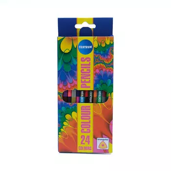 87710 Карандаши цветные деревянные двусторонние 12 штук, 24 цвета