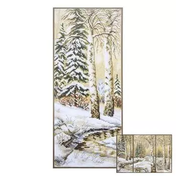 877 Набор для вышивания 'Овен' 'Русская зима-1', 15*36 см